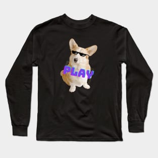 Corgi dog thug life, funny corgi t-shirt Long Sleeve T-Shirt